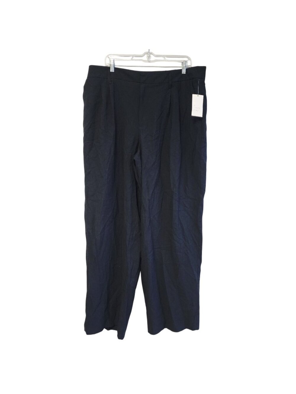 A New Day Black Wide-Leg Pants  Tags Size 16 Casual Elastic Waistband Relaxed Fi